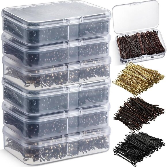 Bobby Pins Bulk 1200 Pack Metal Non Slip Wave Clips for Hairdressing Salon main image 5